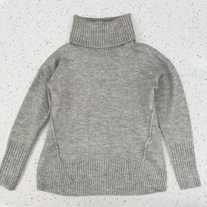Gap Womens Heather Gray Turtleneck Sweater Relaxed Fit Wool Blend Medium